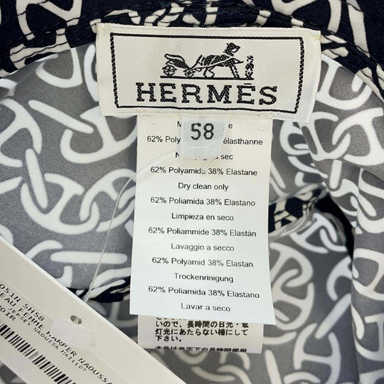 HERMES Hat Harper Nylon Polyurethane Blue Noir Preloved