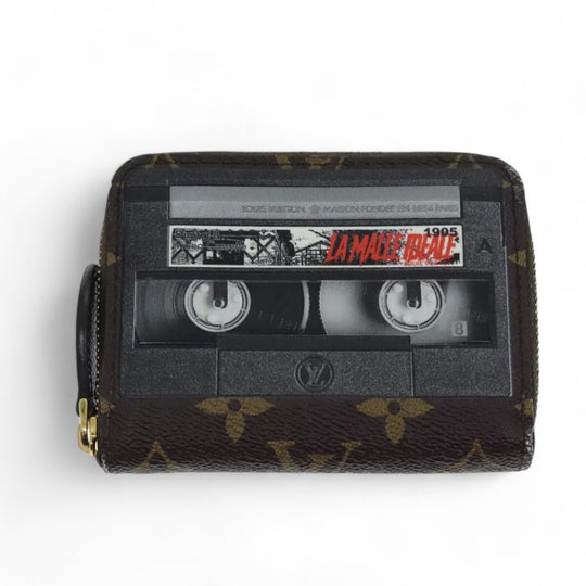Louis Vuitton Monogram Zippy Coin Purse Wallet Brown Cassette Print