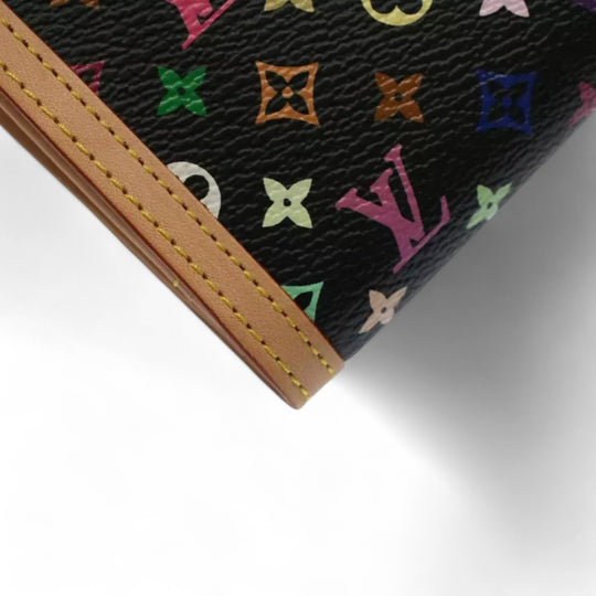 Louis Vuitton Portefeuille Viennois Wallet Multicolor Black Bifold Women's
