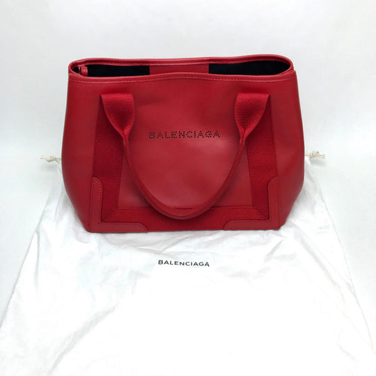 BALENCIAGA Shoulder Bag 339933 leather Red Navy kabas S Women Used Authentic