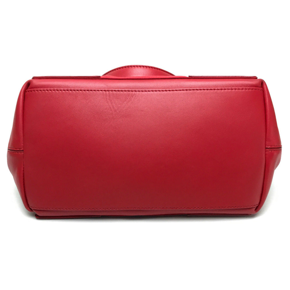 BALENCIAGA Shoulder Bag 339933 leather Red Navy kabas S Women Used Authentic