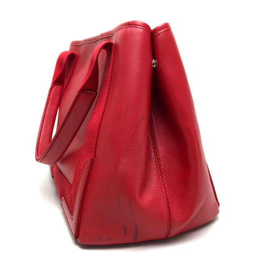 BALENCIAGA Shoulder Bag 339933 leather Red Navy kabas S Women Used Authentic