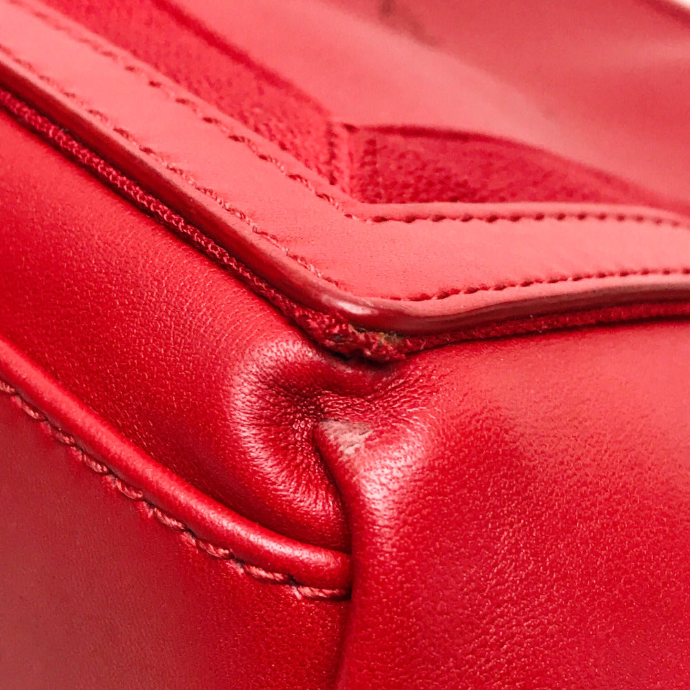 BALENCIAGA Shoulder Bag 339933 leather Red Navy kabas S Women Used Authentic
