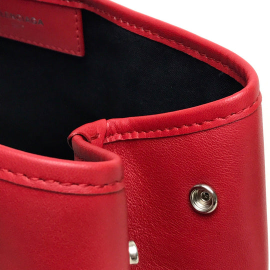 BALENCIAGA Shoulder Bag 339933 leather Red Navy kabas S Women Used Authentic