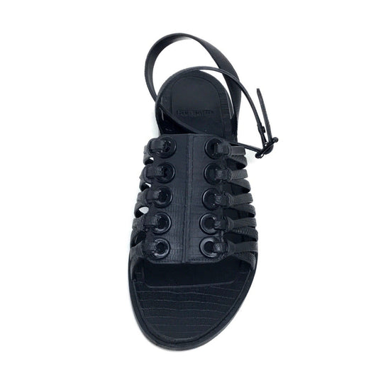 GIVENCHY Sandals leather black flat Women 37 Used Authentic