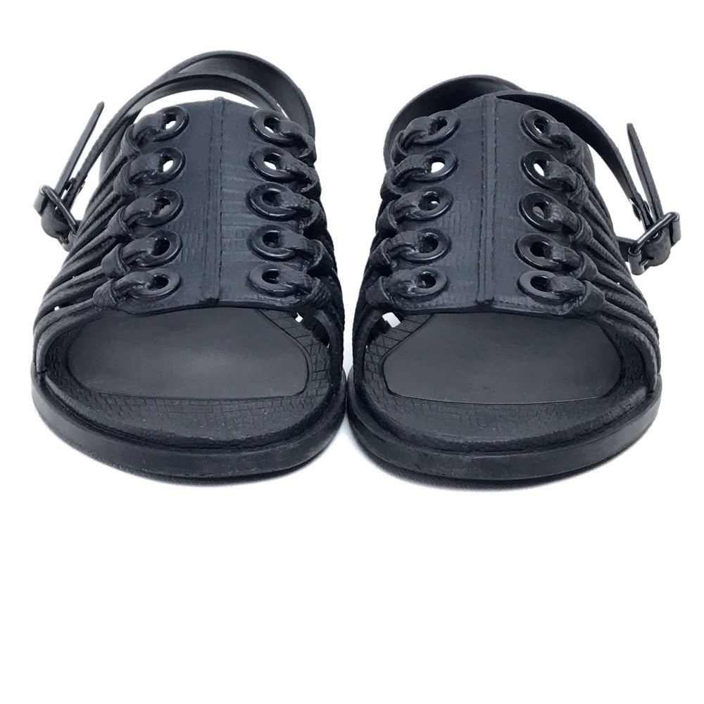 GIVENCHY Sandals leather black flat Women 37 Used Authentic