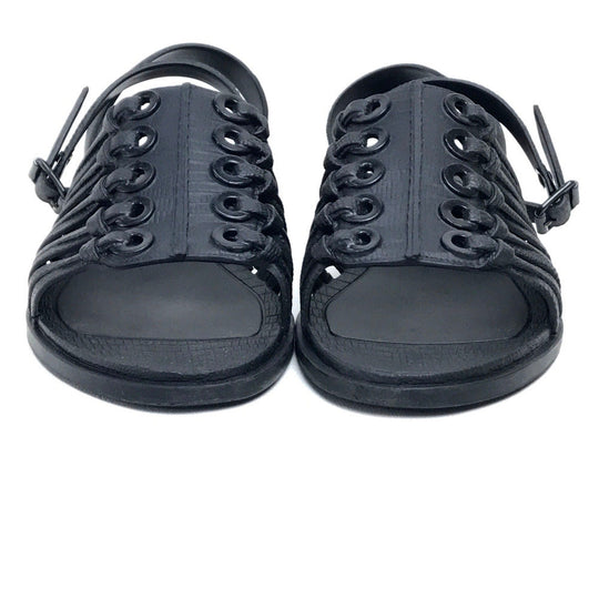 GIVENCHY Sandals leather black flat Women 37 Used Authentic