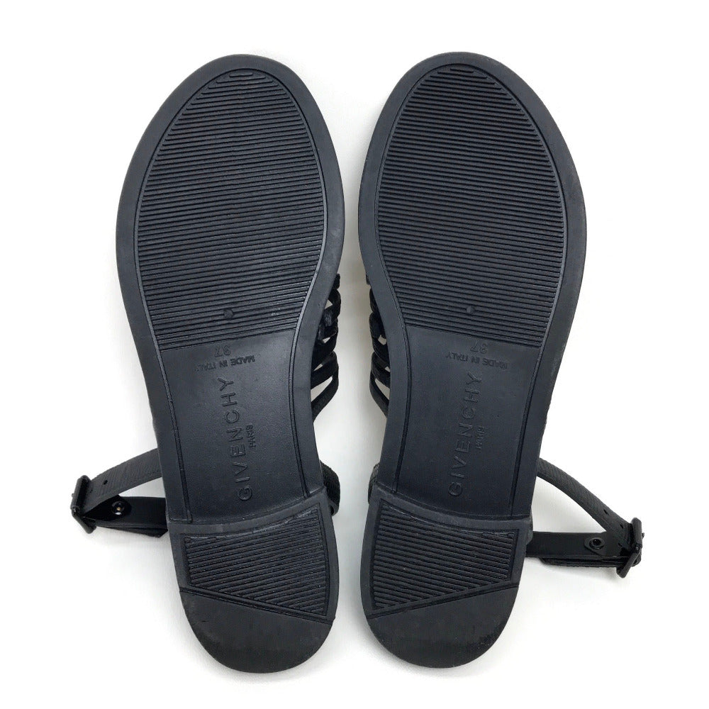 GIVENCHY Sandals leather black flat Women 37 Used Authentic