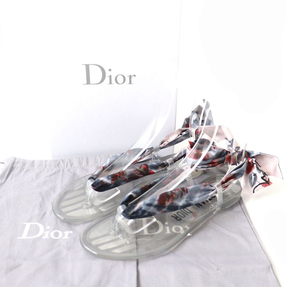 Christian Dior Sandals rubber clear <br>Ribbon: Multicolor 37