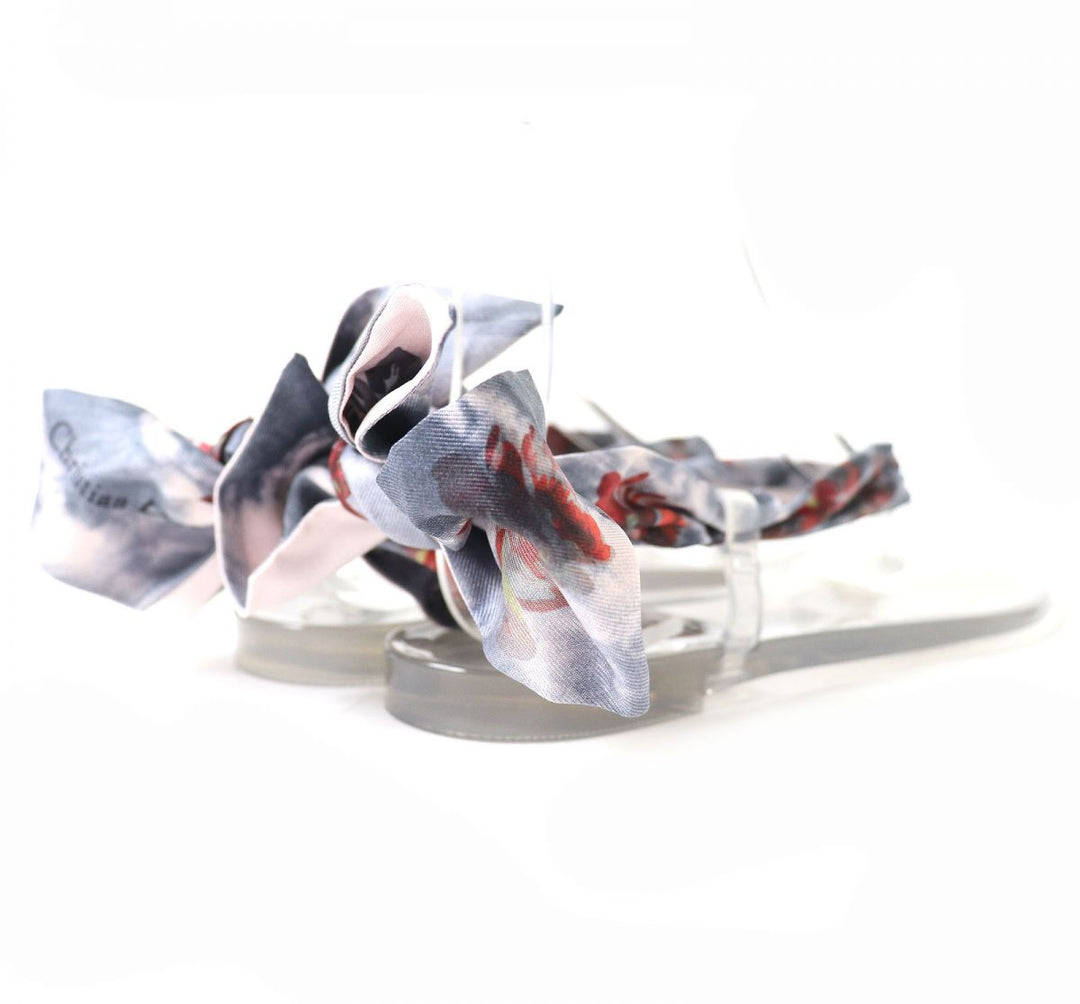 Christian Dior Sandals rubber clear <br>Ribbon: Multicolor 37