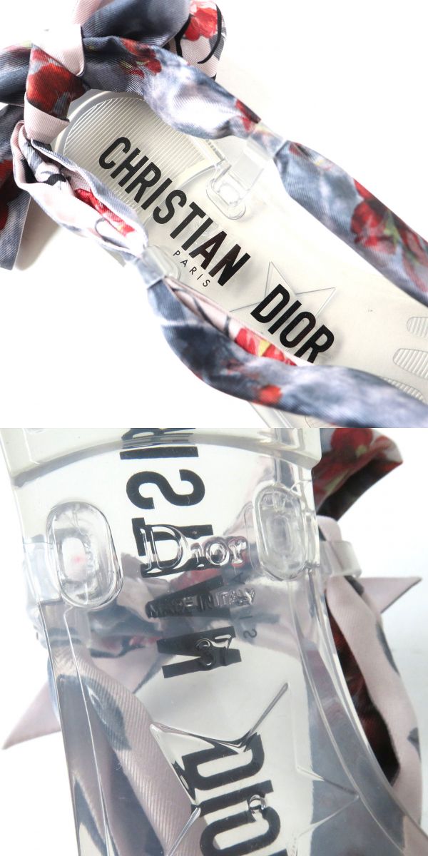 Christian Dior Sandals rubber clear <br>Ribbon: Multicolor 37