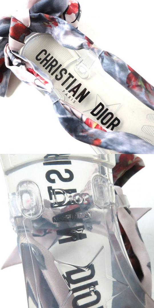 Christian Dior Sandals rubber clear <br>Ribbon: Multicolor 37