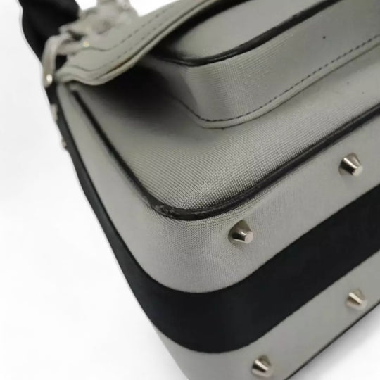 Christian Dior Hardcore Shoulder Bag Canvas Silver Womens Handbag