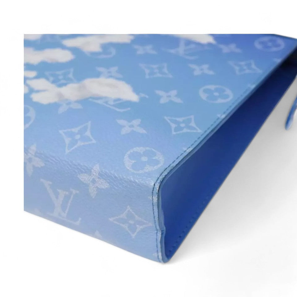 Louis Vuitton Monogram Clouds Pochette Voyage Clutch Bag Blue