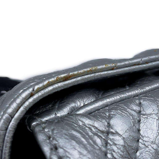 BALENCIAGA BB Logo Leather Silver Chain Shoulder Bag Preloved