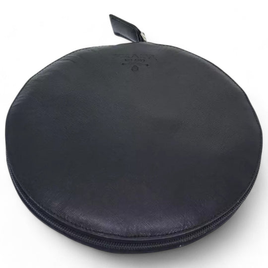 PRADA Leather Mini Boston Bag Saffiano Black Silver