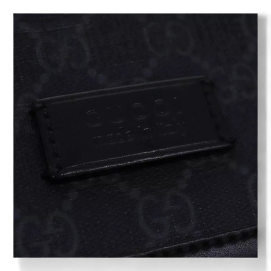 Gucci GG Supreme Sherry Line Shoulder Bag PVC Navy Red Shoulder Strap