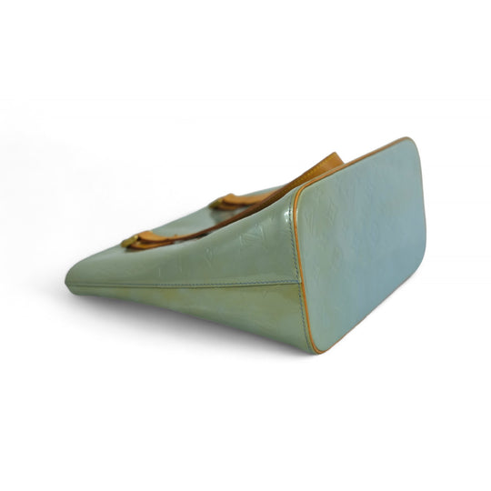 Louis Vuitton Vernis Houston Tote Green Monogram Patent Leather Shoulder Bag Women's Handbag