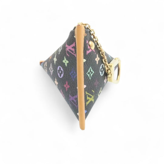 Louis Vuitton Monogram Berlino Coin Purse Multicolor Black Unisex with Chain Clip