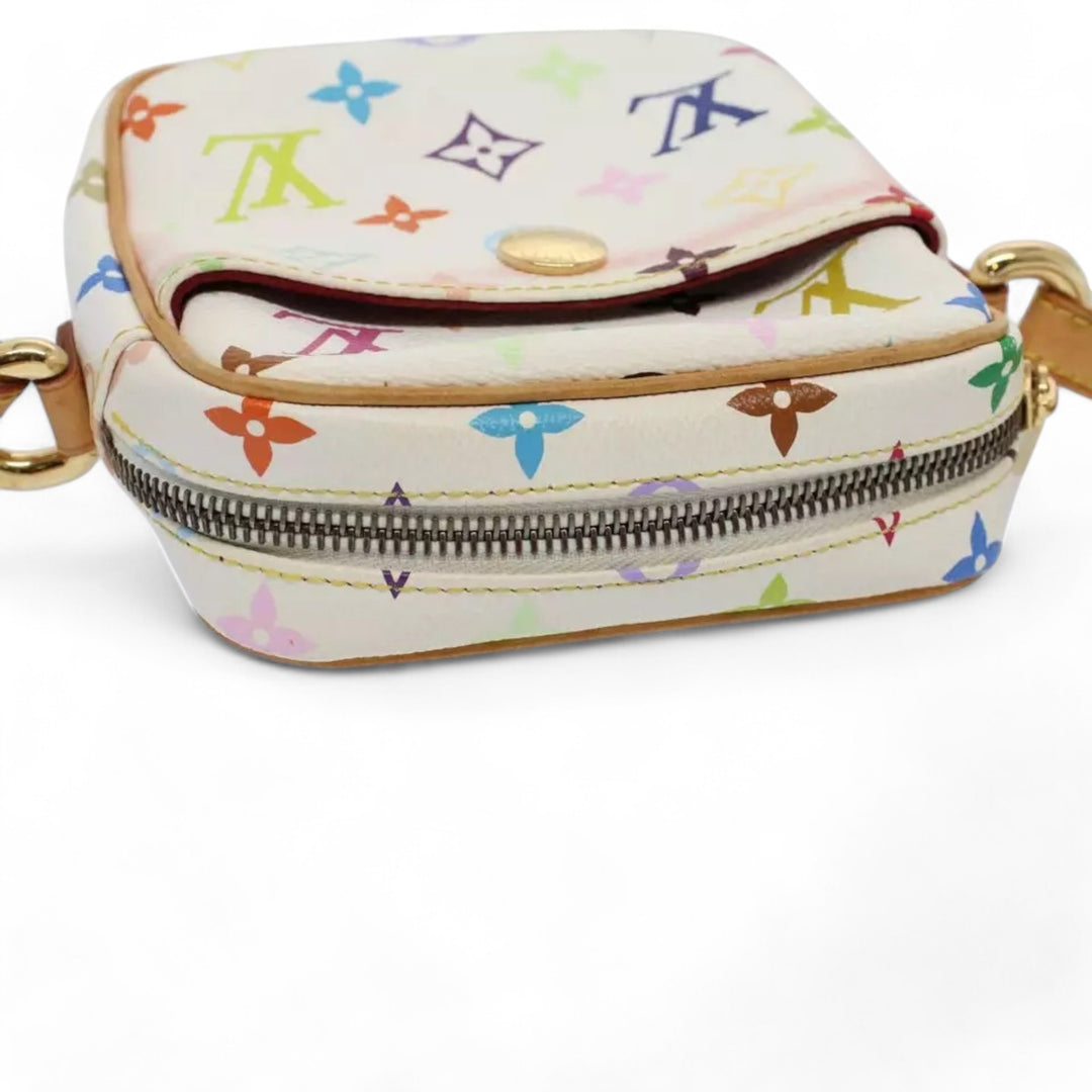 Louis Vuitton Monogram Canvas Shoulder Bag White Multicolor Women's Handbag