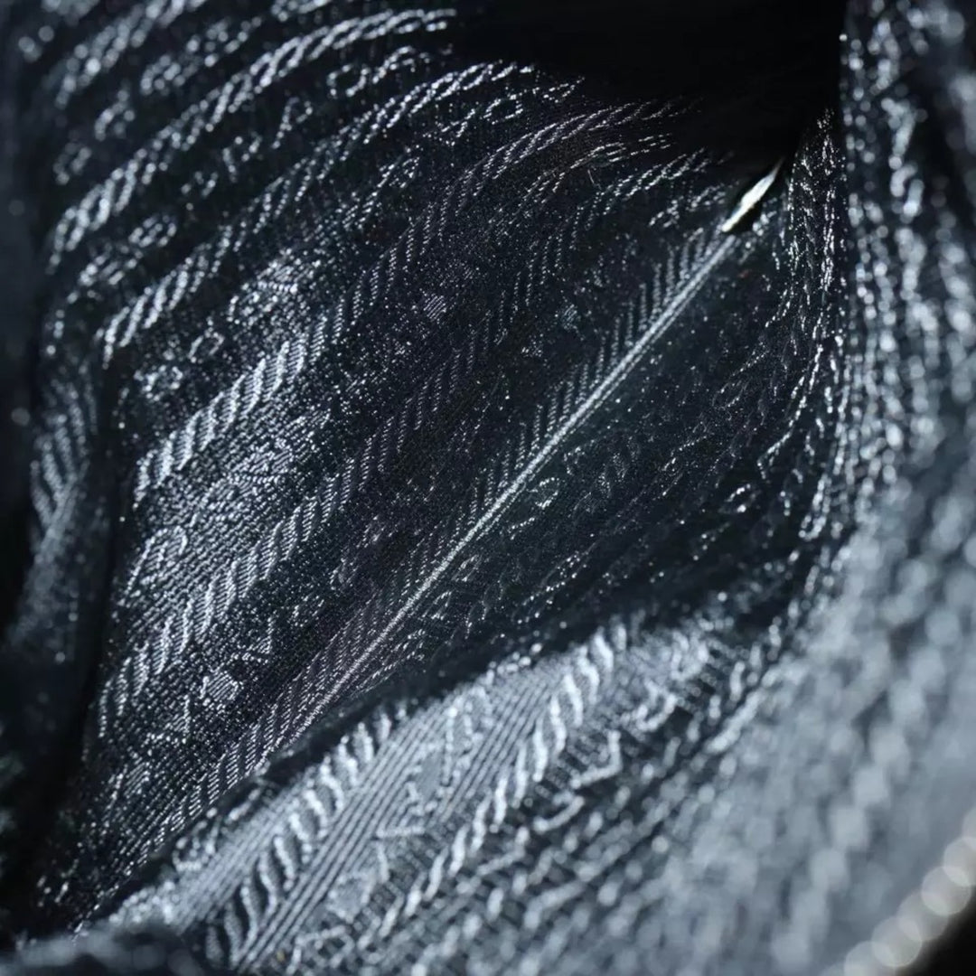Prada Quilted Black Nylon Shoulder Bag Preowned Made in Italy