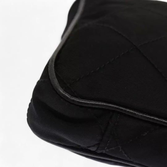 Prada Quilted Black Nylon Shoulder Bag Preowned Made in Italy