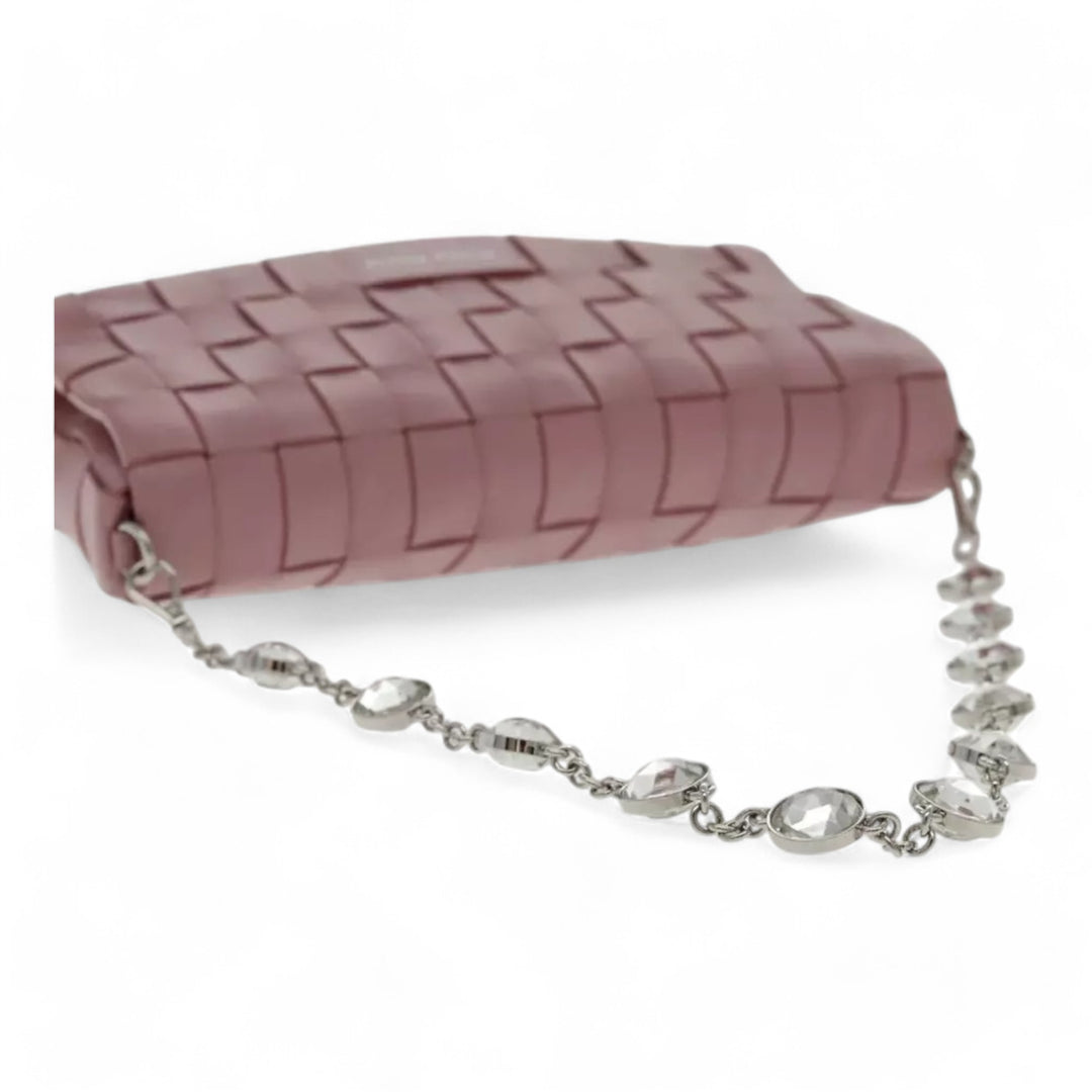 Miu Miu Shoulder Bag Leather Pink Silver Women Handbag Chain