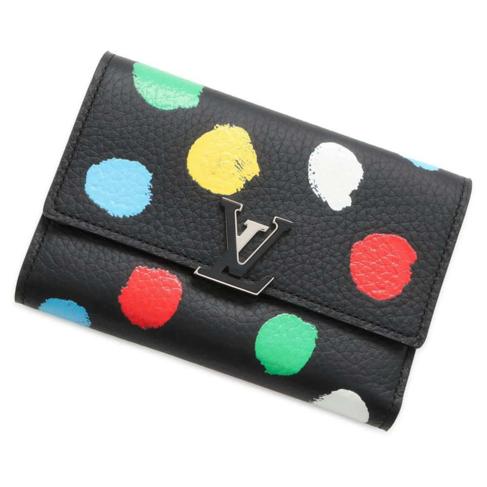Louis Vuitton LV YK Portefeuille Taurillon Leather Black Multicolor Wallet Preloved