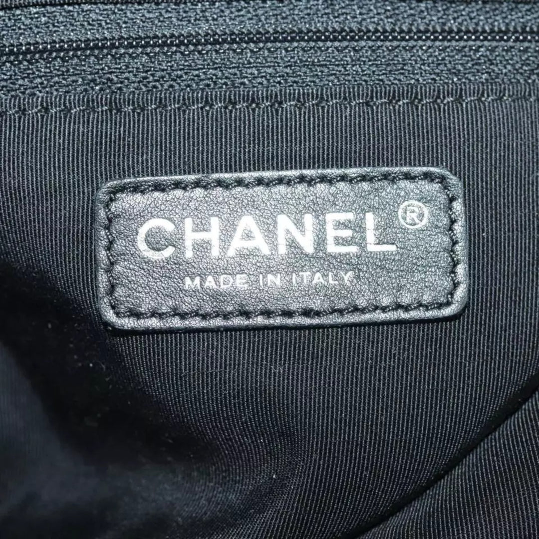 Chanel Handbag Canvas Green Silver CC Logo Bag