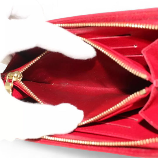 Louis Vuitton Monogram Cherry Porte Monnaie Zip Long Wallet Women's Brown