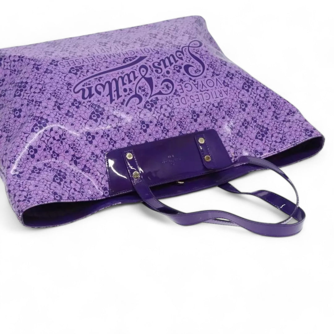 Louis Vuitton Cosmic Blossom GM Tote Bag Purple M93165 Enamel Women's Handbag