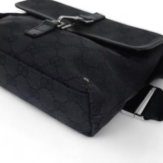 Gucci GG Canvas Waist Bag Black Unisex Shoulder Strap