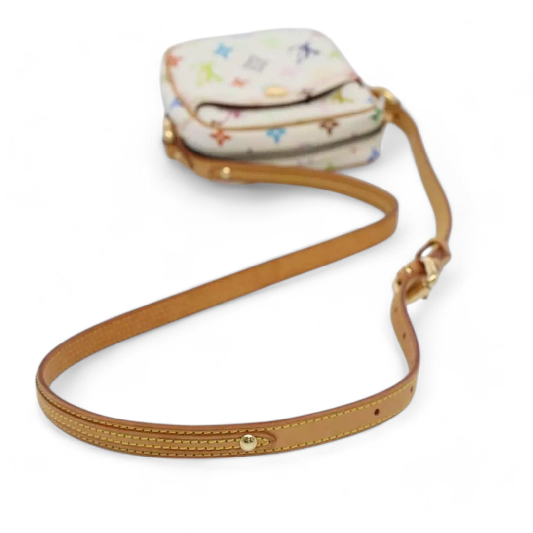 Louis Vuitton Monogram Canvas Shoulder Bag White Multicolor Women's Handbag