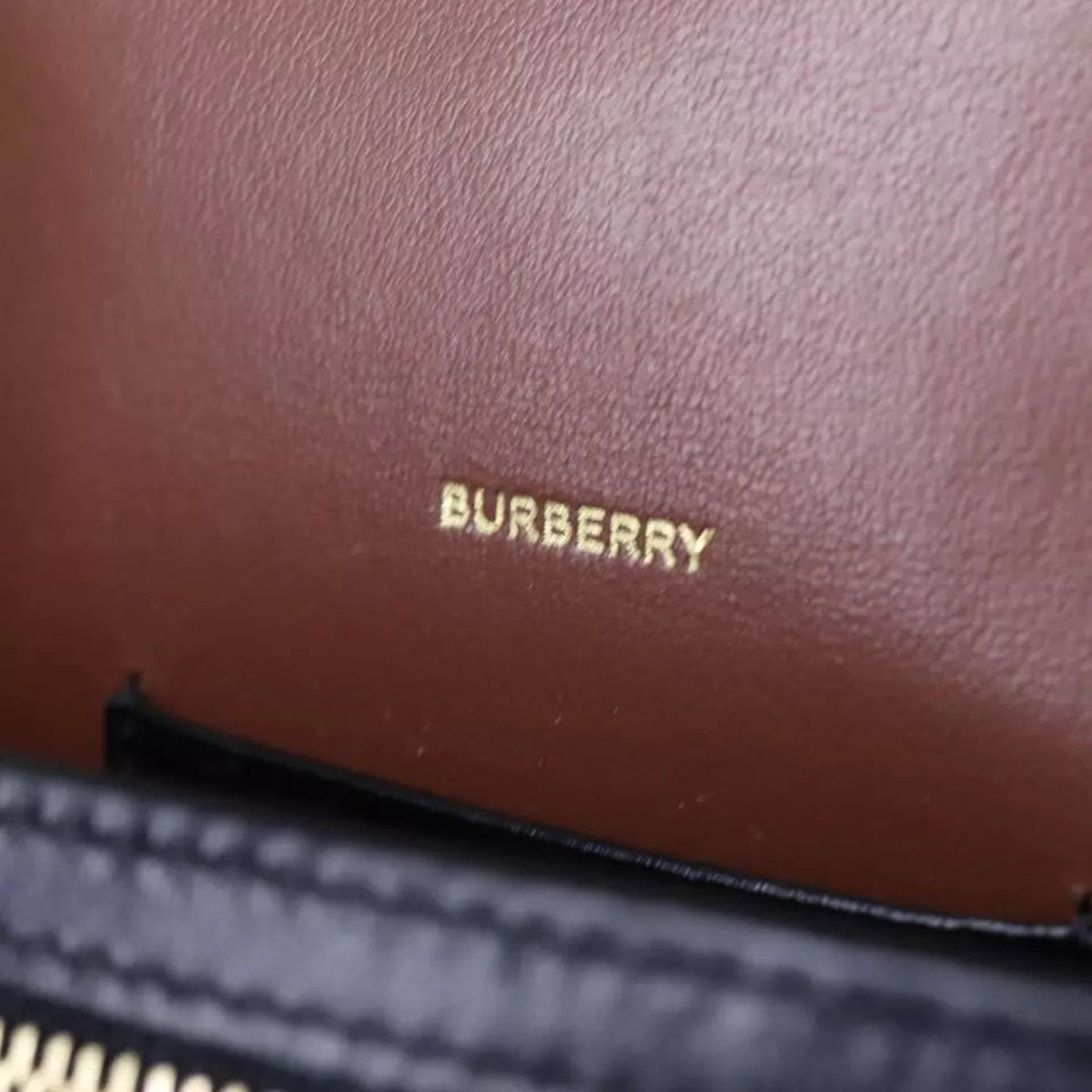Burberry Shoulder Bag PVC Leather Brown Monogram Stripe Women Crossbody Handbag with Strap