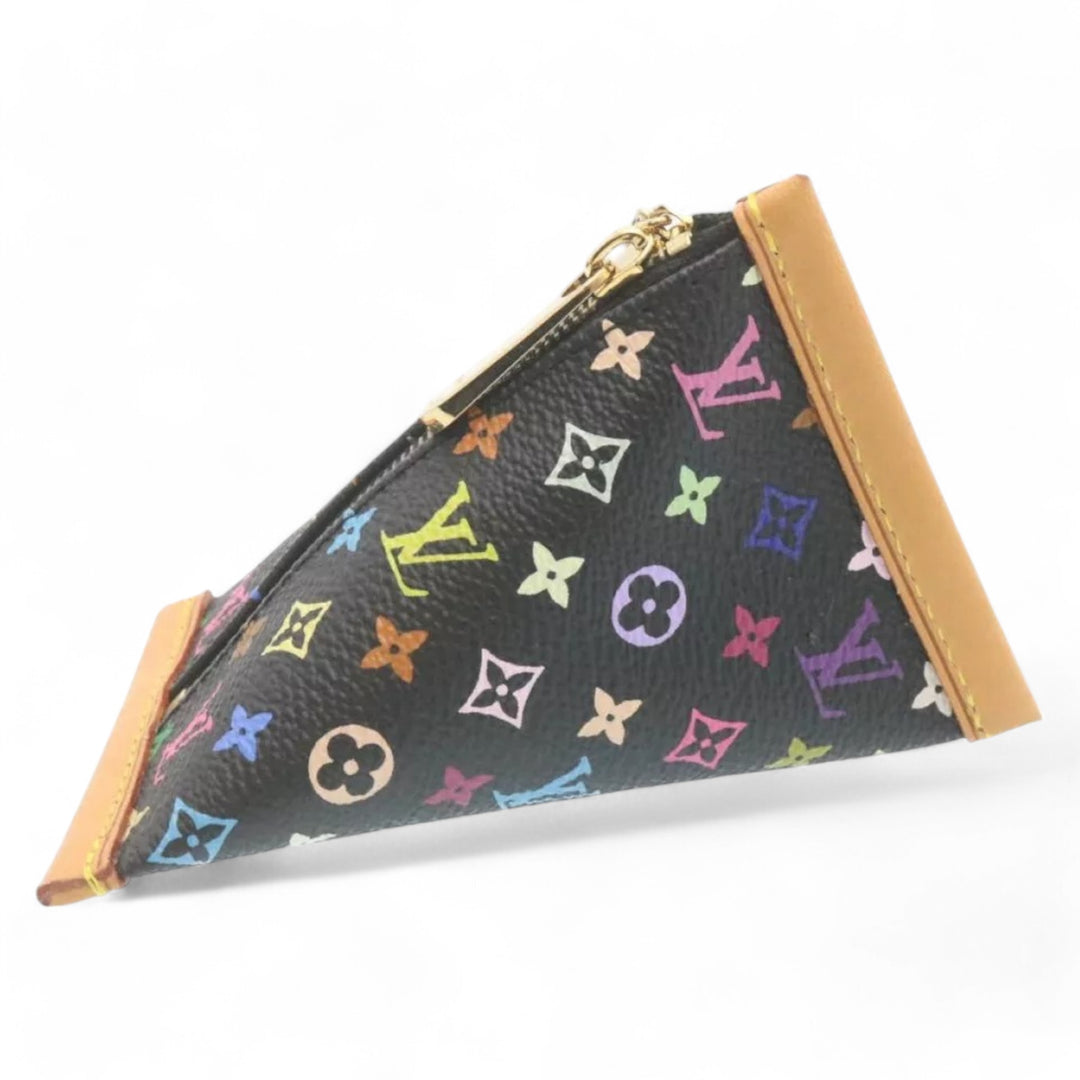 Louis Vuitton Monogram Berlino Coin Purse Multicolor Black Unisex with Chain Clip