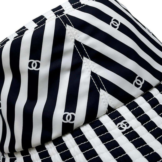 Chanel Coco Beach Polyamide White Black Hat Preloved