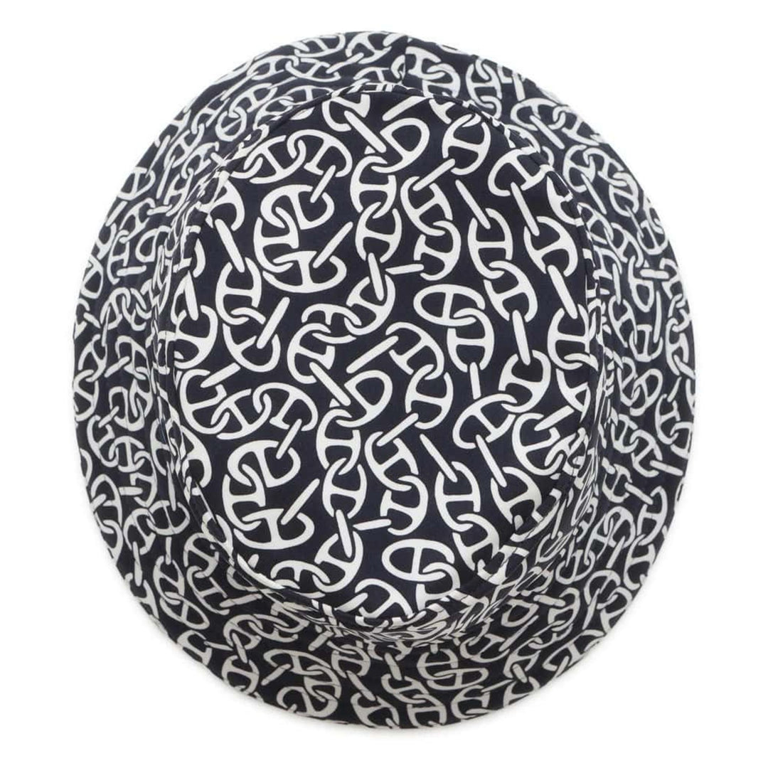 HERMES Hat Harper Nylon Polyurethane Blue Noir Preloved