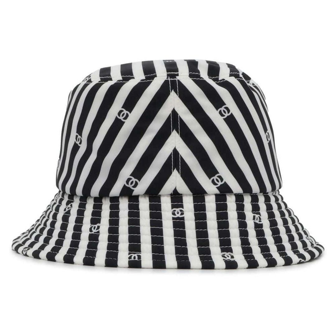 Chanel Coco Beach Polyamide White Black Hat Preloved