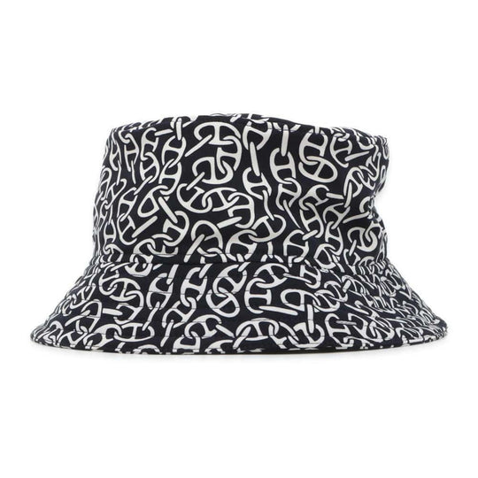 HERMES Hat Harper Nylon Polyurethane Blue Noir Preloved