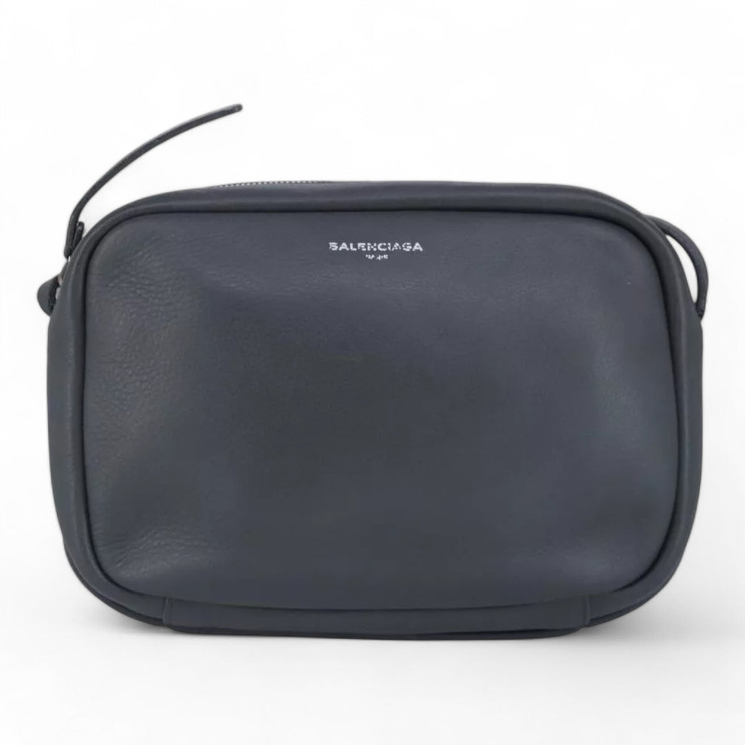 Balenciaga Everyday Camera S Shoulder Bag Leather Gray for Women