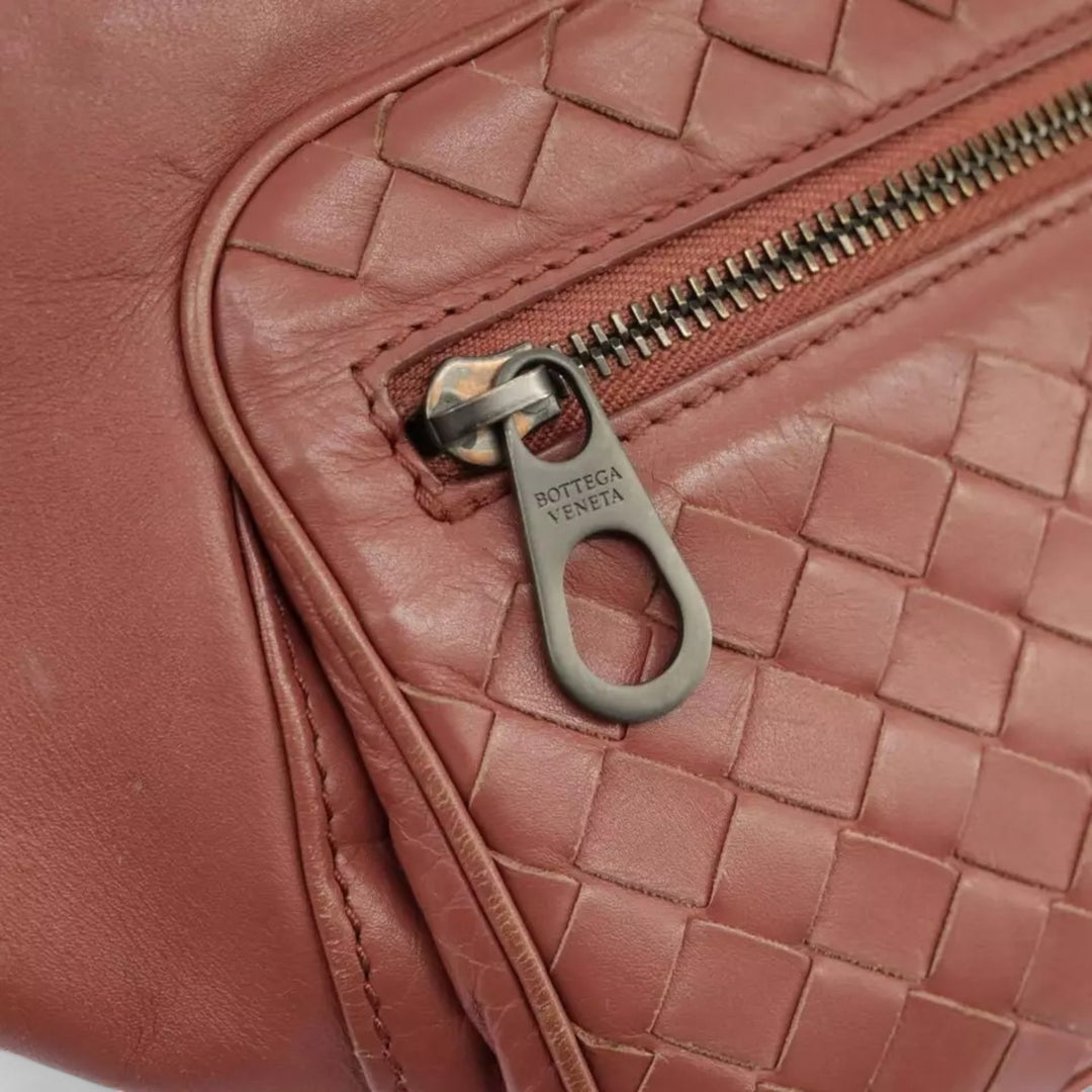 Bottega Veneta Waist Bag Leather Pink Shoulder Strap