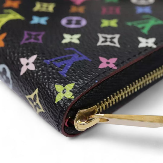 Louis Vuitton Monogram Zippy Coin Purse Multicolor Black Women's Canvas Wallet