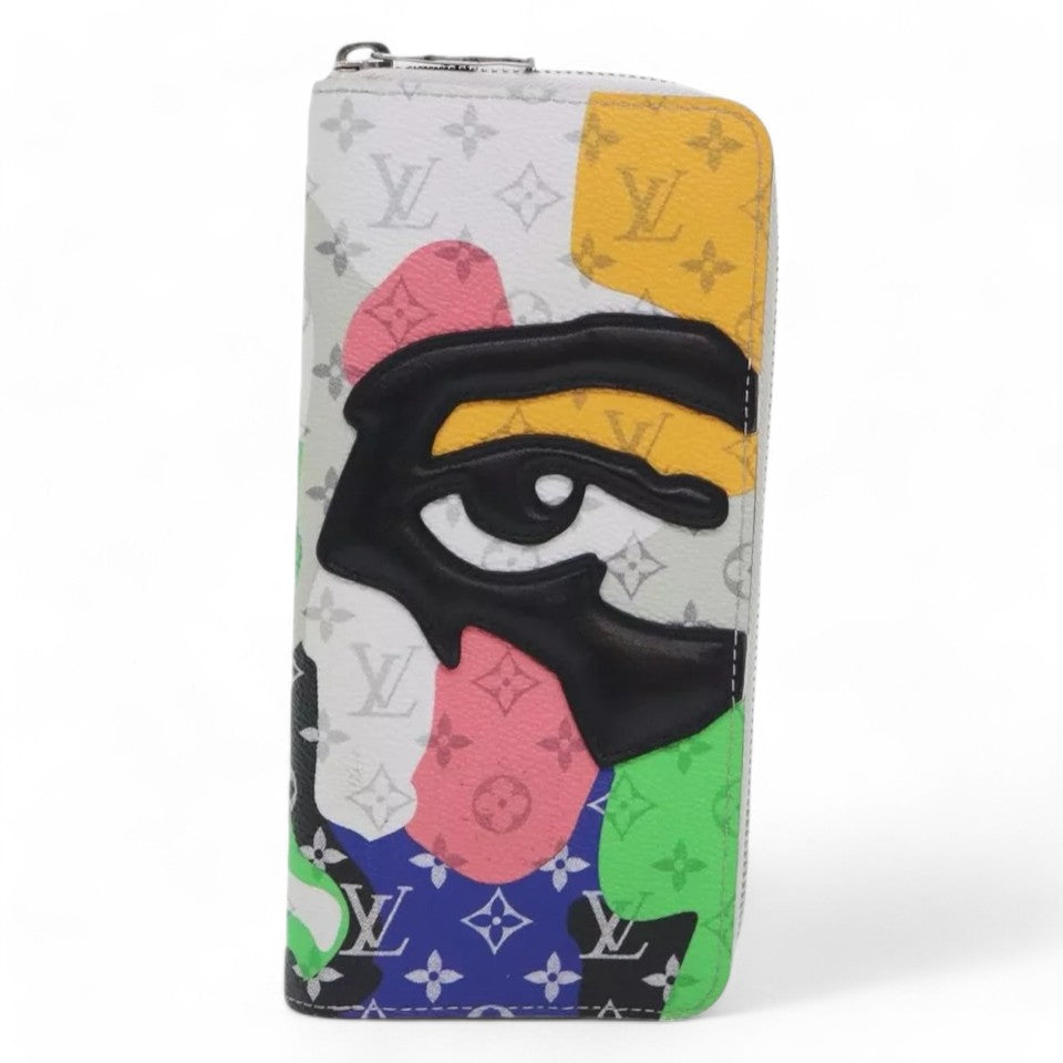 Louis Vuitton Monogram Portrait Zippy Vertical Wallet White Unisex Long Wallet
