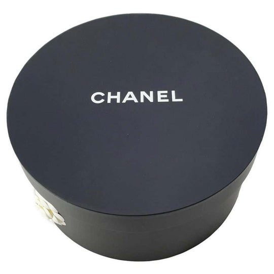 CHANEL CC Logo Ribbon Straw Beige Gray Hat New