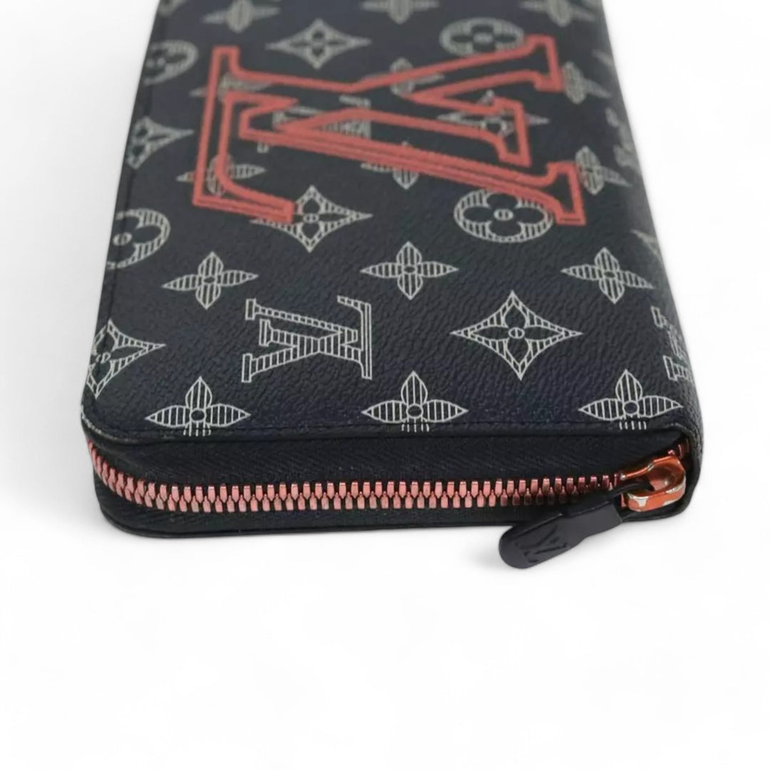 Louis Vuitton Ink Upside Down Zippy Organizer Monogram Canvas Wallet Navy Unisex