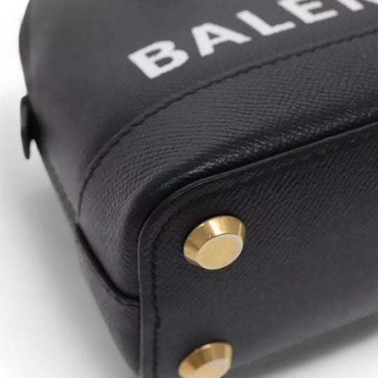 Balenciaga Ville Small Handbag Leather 2way Black Gold Women's Bag with Strap