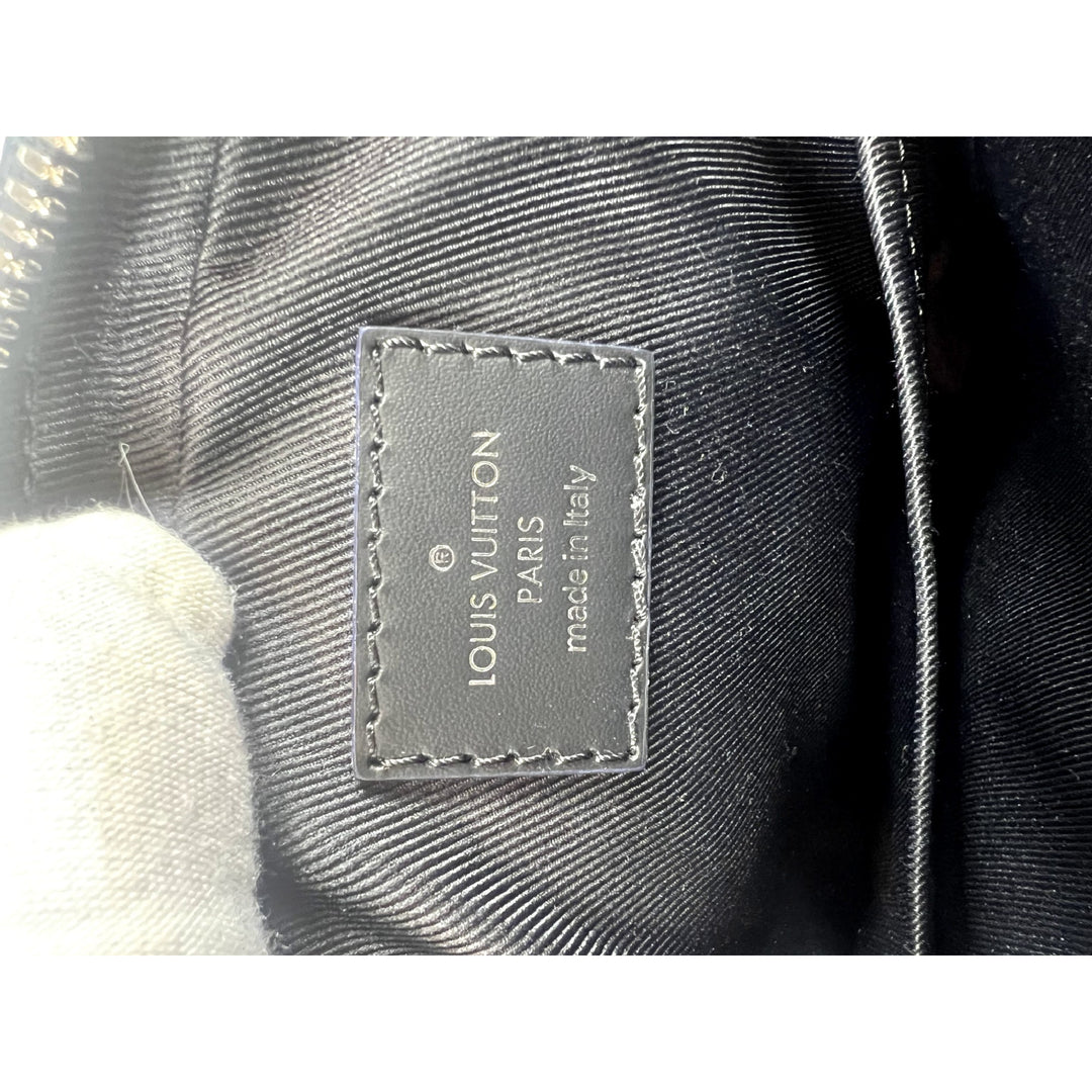 Louis Vuitton Damier Graphite Renaissance Map Danube Slim PM Crossbody Bag Black Multicolor Men's Shoulder Bag