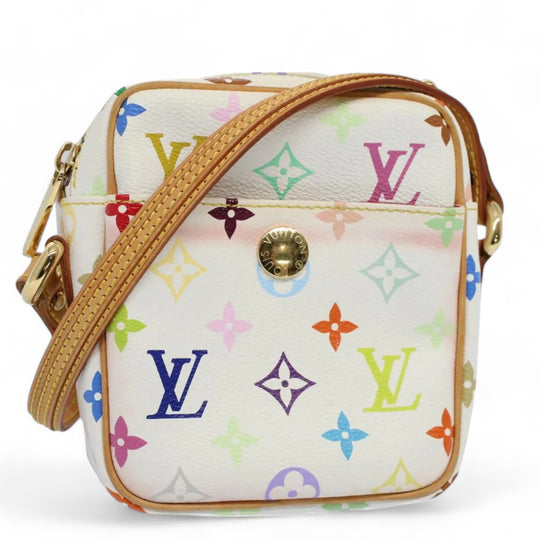 Louis Vuitton Monogram Canvas Shoulder Bag White Multicolor Women's Handbag