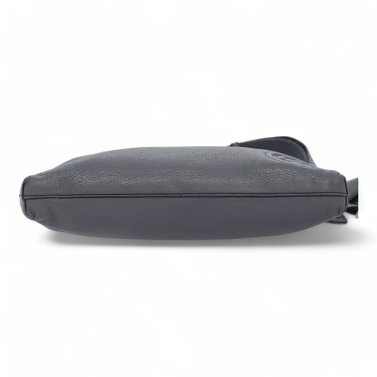Gucci Interlocking Soho Shoulder Bag Leather Gray Silver