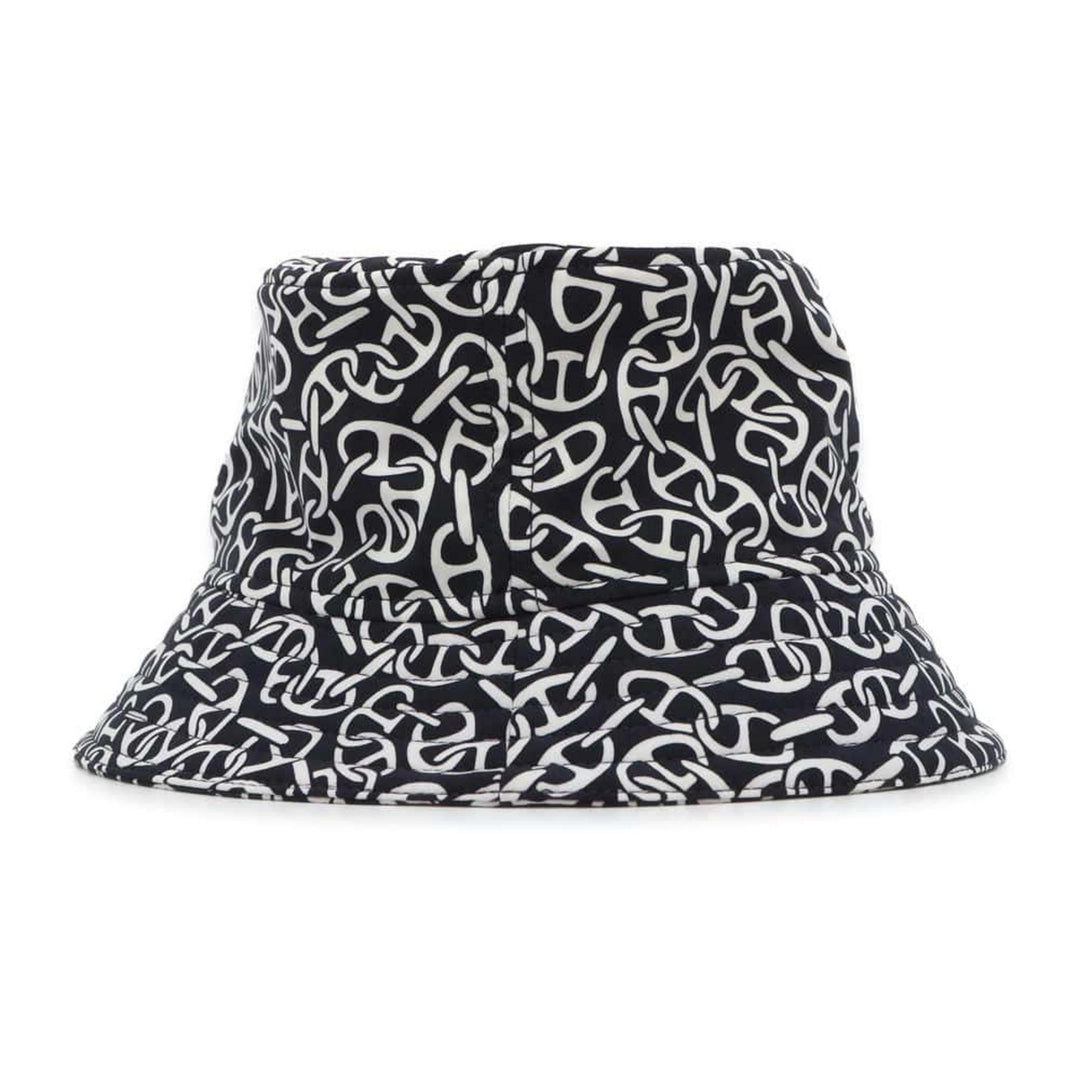 HERMES Hat Harper Nylon Polyurethane Blue Noir Preloved